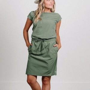 Albion Fit Going Places Dress Heather Green NWT